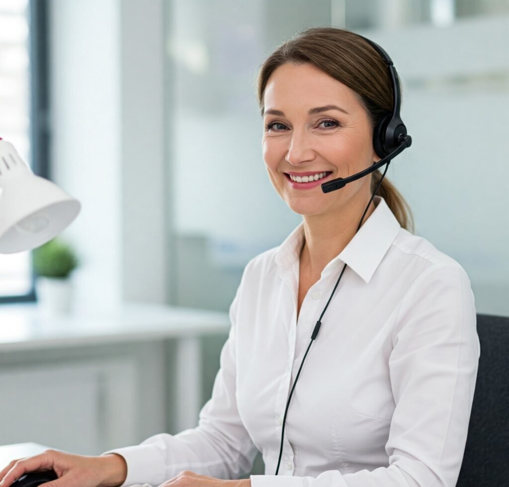 A friendly customer support agent